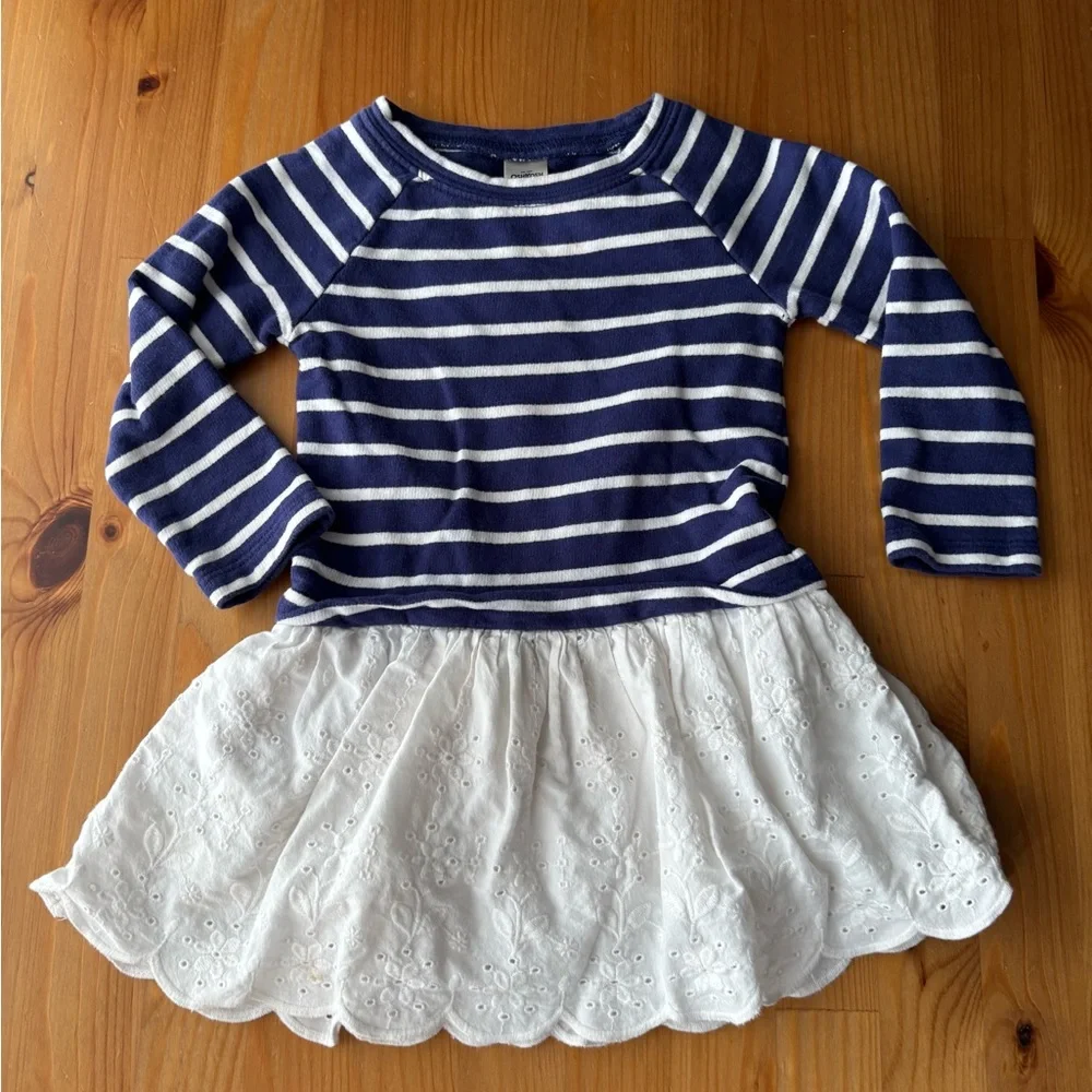 Toddler Girls' Oshkosh Striped Linen Sweater Dress Size 2T
